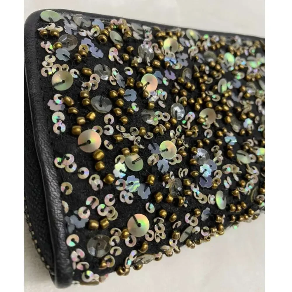 All Saints Sequin and Leather wallet Women’s Brown
